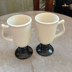 Vintage Hall Pottery *Made In USA* Irish Coffee Mugs Numbered Style 1272